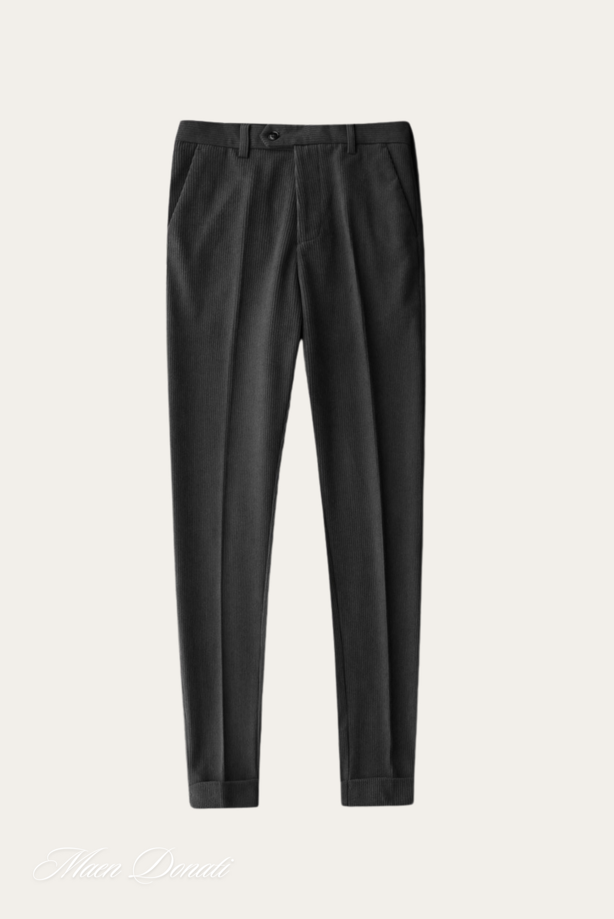 Schwarze Herrenanzughose, elegant, Baumwolle, Slim Fit, Businessmode, klassische Herrenhose.