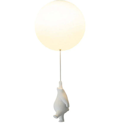 Weiße Bärenlampe mit Ballon, modernes Design, Kinderzimmer-Dekoration, LED-Leuchte.