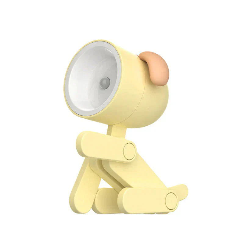 Gelbe LED-Tischlampe in Hund-Form, modernes Design, Kinderzimmer-Dekoration, energiesparend.