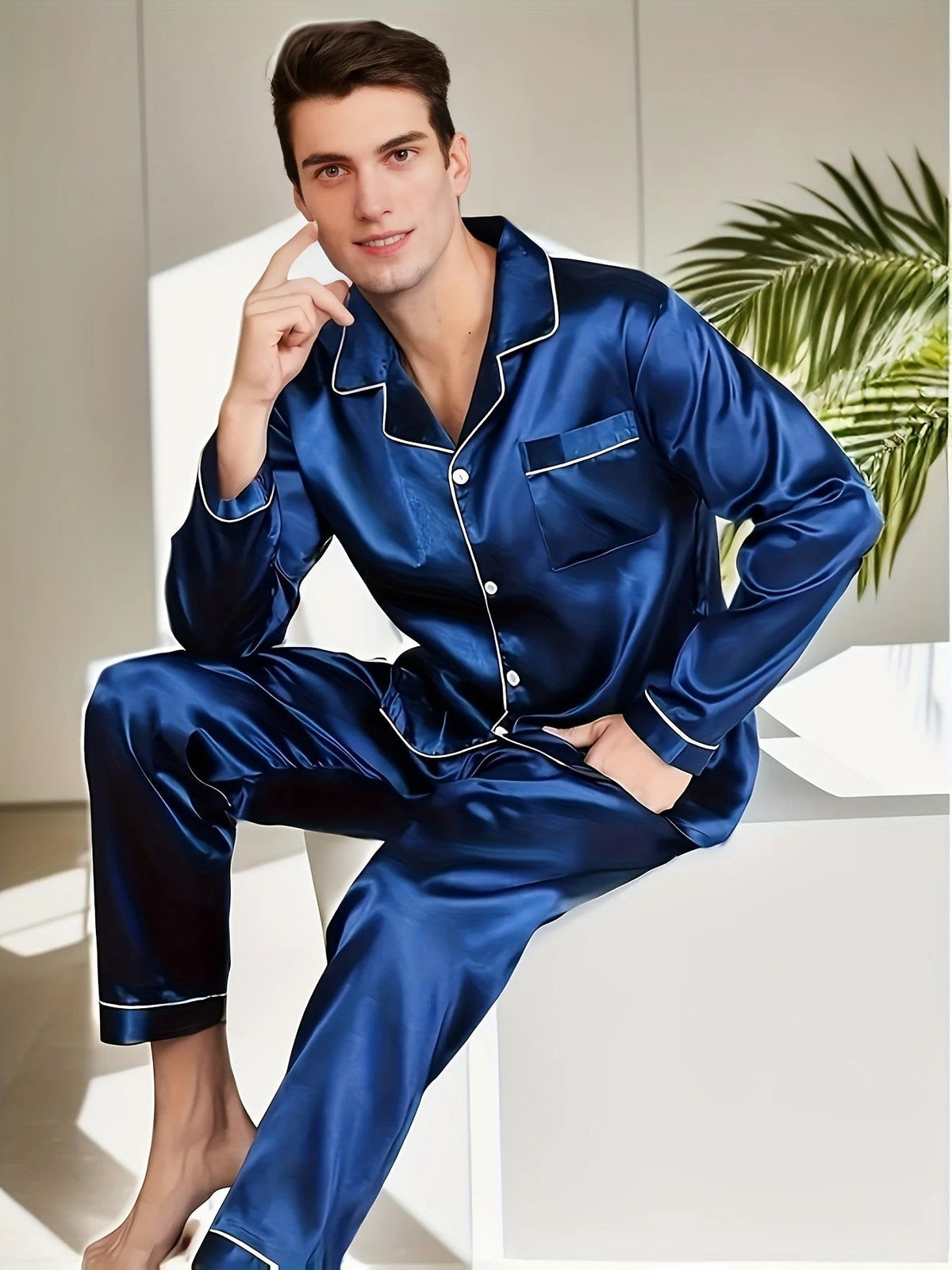 Herrpyjamas i satin – Adrian