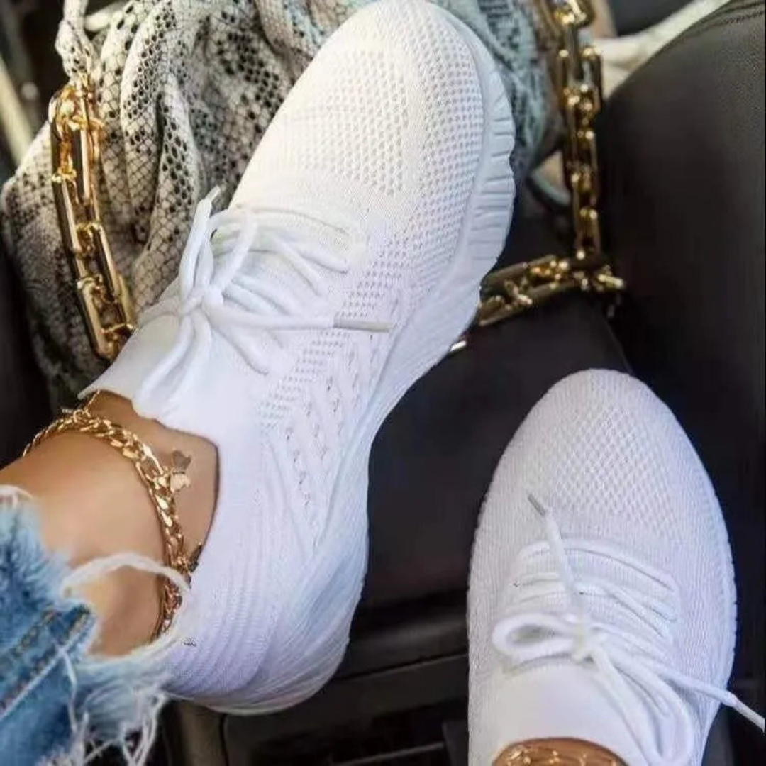 Andningsbara chunky-sneakers för dam med snörning – Saphira