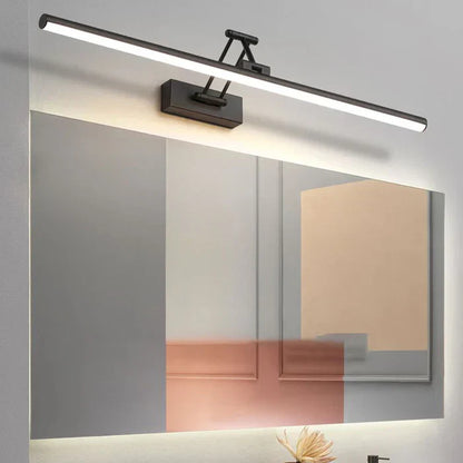 Moderne LED-Spiegelleuchte, schwarz, energiesparend, Badezimmerbeleuchtung, Wandmontage.