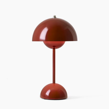 Rote Tischlampe aus Metall, kugelförmig, modernes Design, Beleuchtung, Inneneinrichtung.