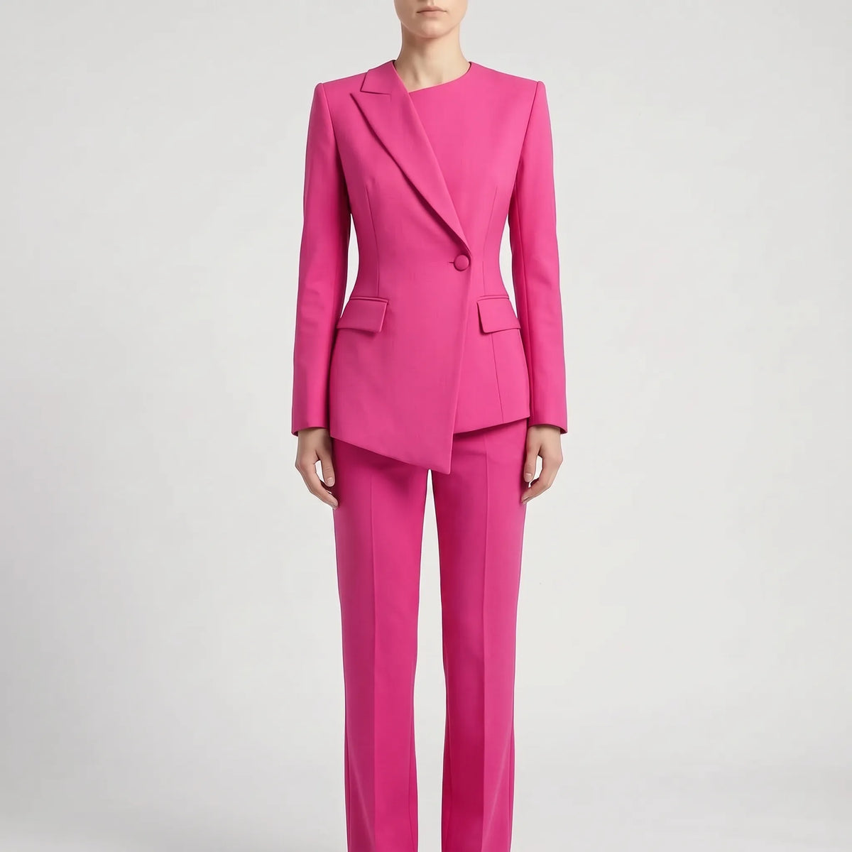 Asymmetrisk Vit Byxdress -  Suzanne