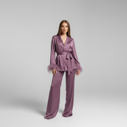 Bequemer Satin-Anzug - Claudia