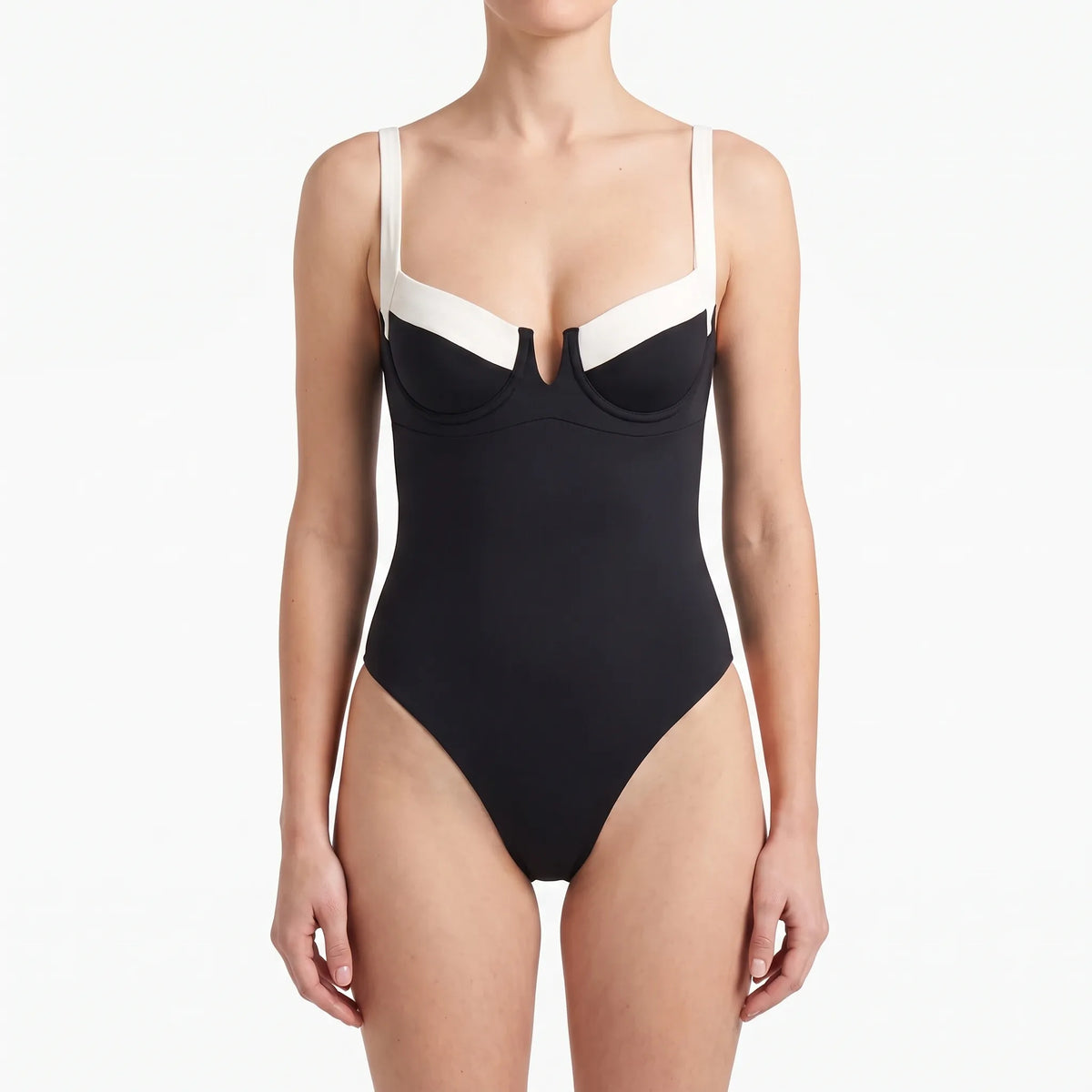 Colour-Block Strapless Beach Bodysuit - Lillian
