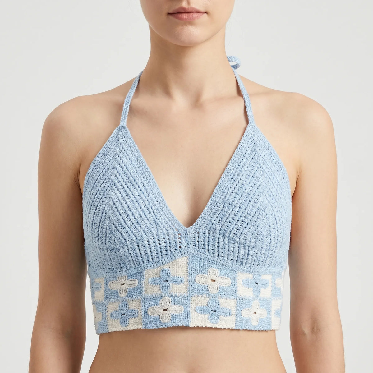 Crochet Halter Crop Top -  Eva
