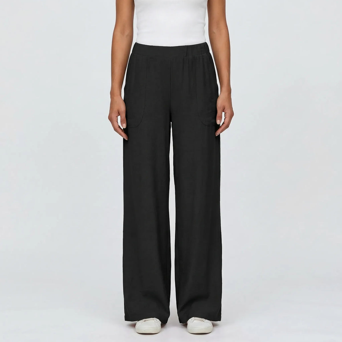 Full-Length Wide-Leg Casual Trousers - Renee