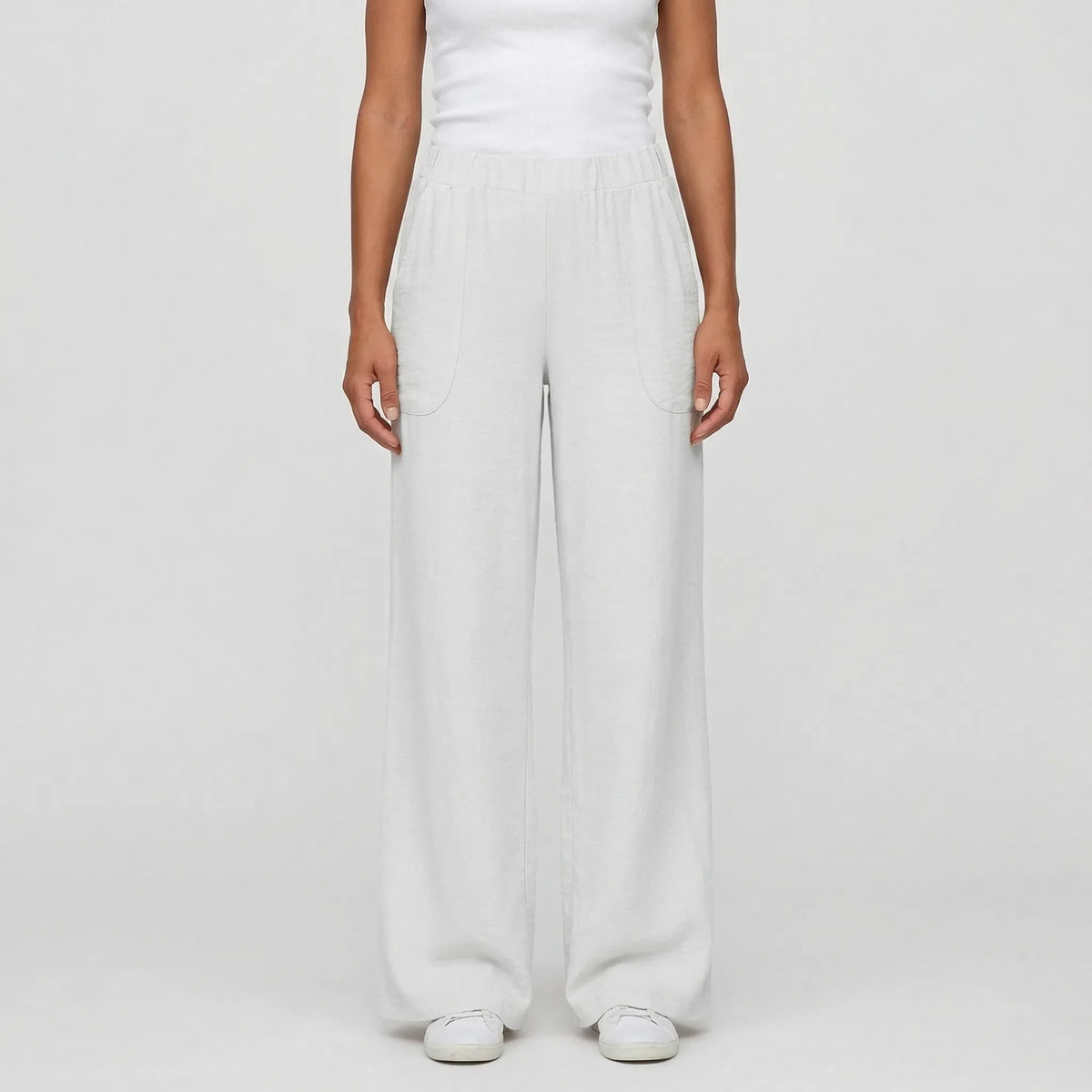 Full-Length Wide-Leg Casual Trousers - Renee