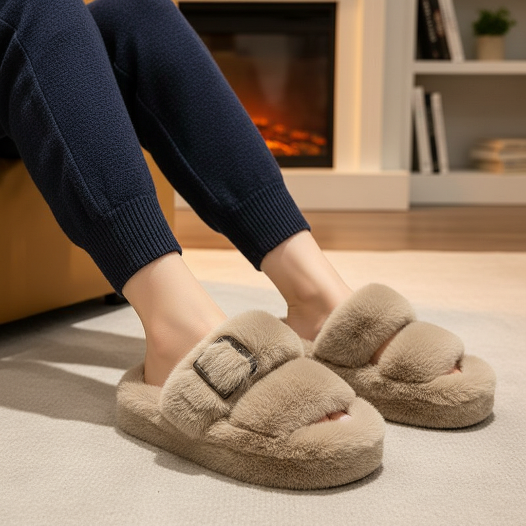 Gefütterte Flauschige Hausschuhe - WarmFluff