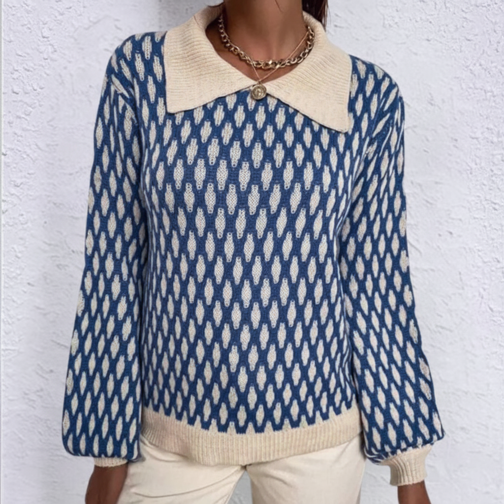 Gemusterter Strickpullover - Elena
