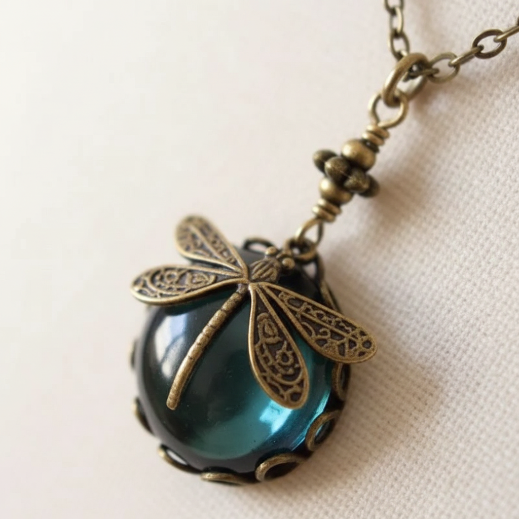 Halskette Mit Anhänger - DragonflyCharm 