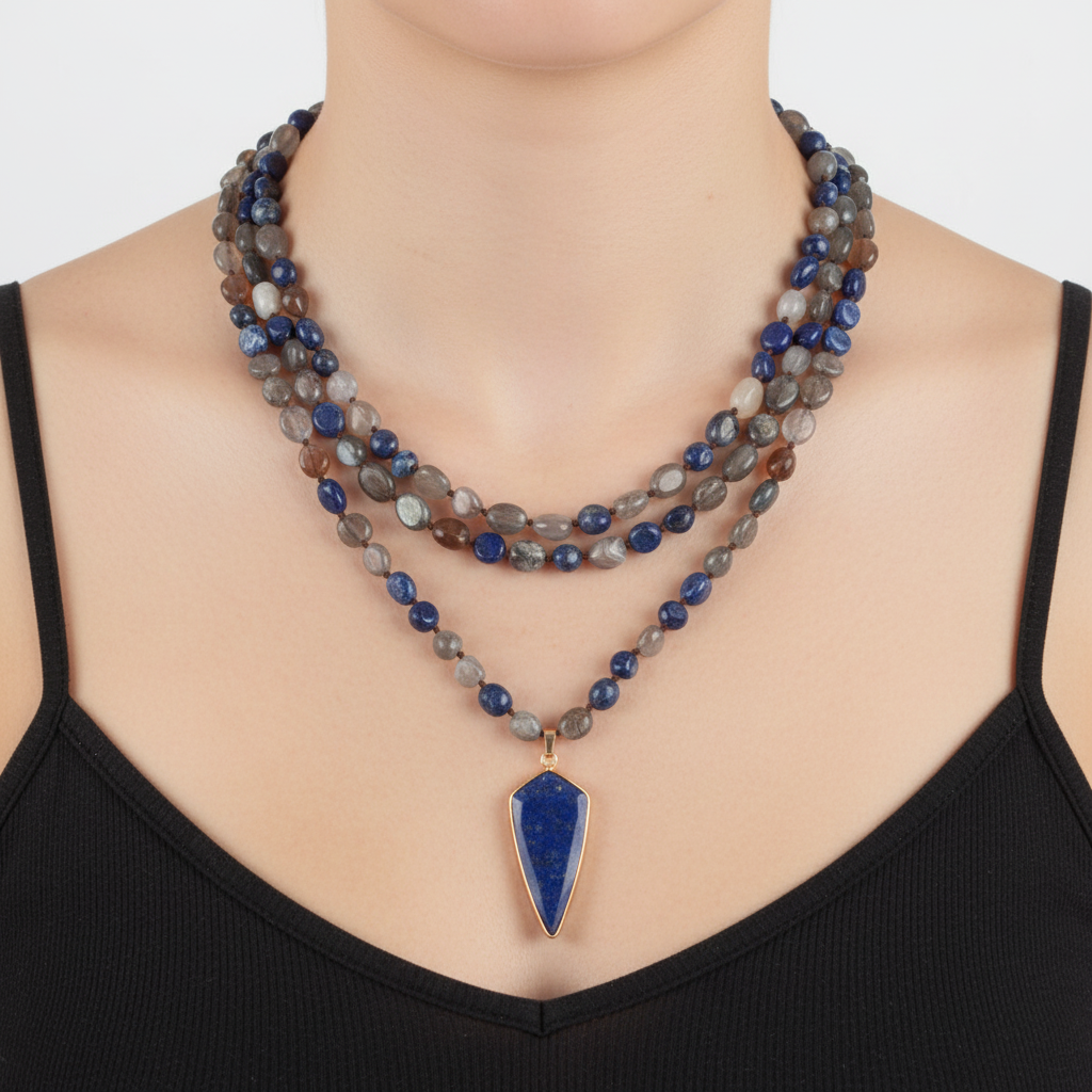 Handgefertigte Edelsteinkette - ProtectiveMala 