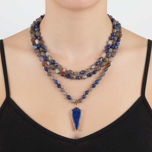 Handgefertigte Edelsteinkette - ProtectiveMala 