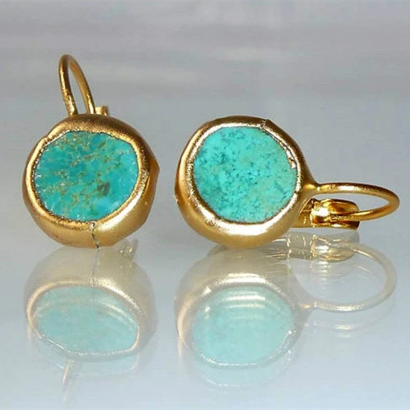 Handgefertigte Ohrringe - TurquoiseGold 