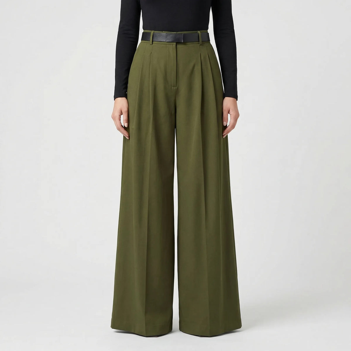 High-Waisted Wide-Leg Palazzo Trousers - Jane