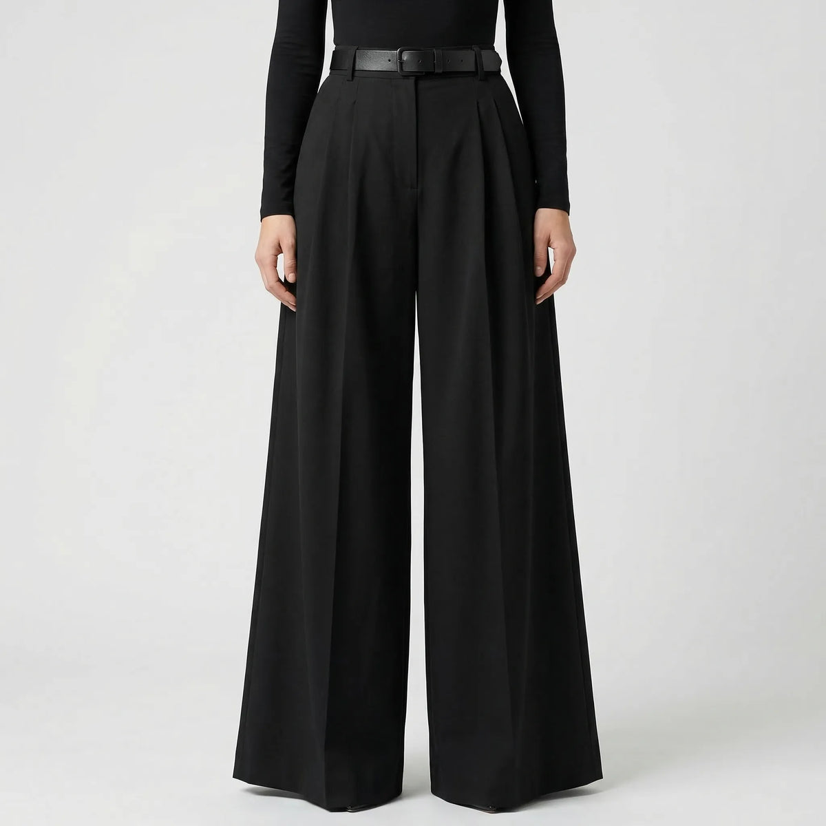 High-Waisted Wide-Leg Palazzo Trousers - Jane