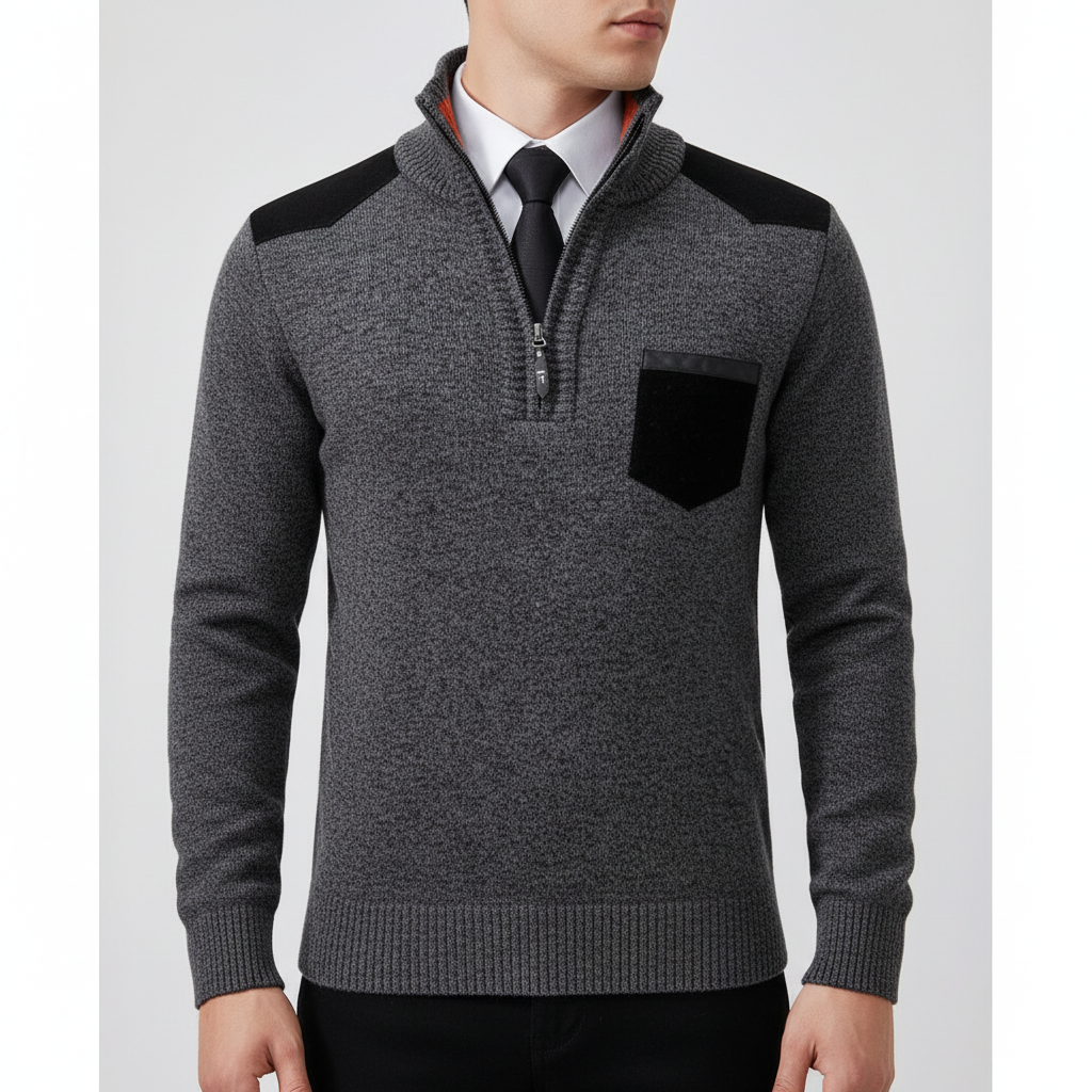 Kaschmirpullover Mit Reißverschluss -  Emil