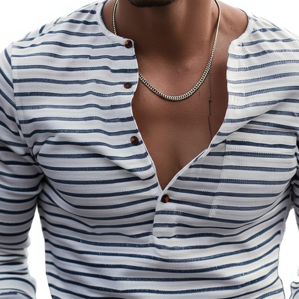 Langes Henley-Shirt - Matteo