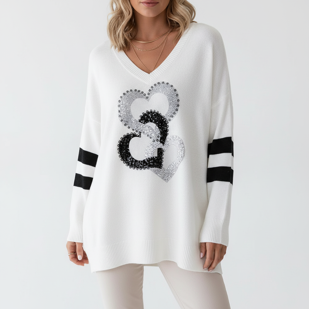 Lockerer V-Pullover -  Rita