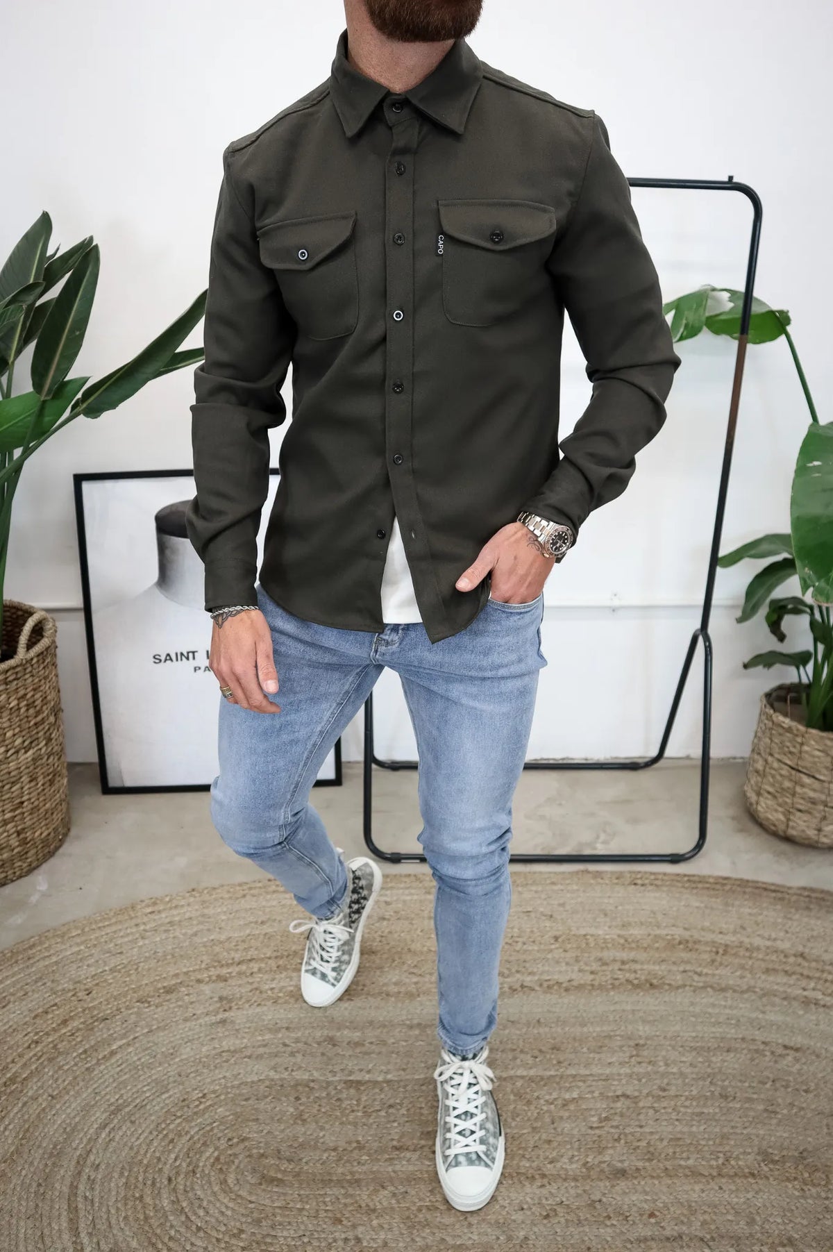 Long-Sleeved Overshirt With Chest Pockets - Fernando