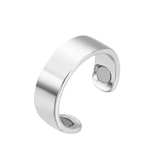 Silberner verstellbarer Ring, minimalistisches Design, Edelstahl, Unisex-Schmuck.