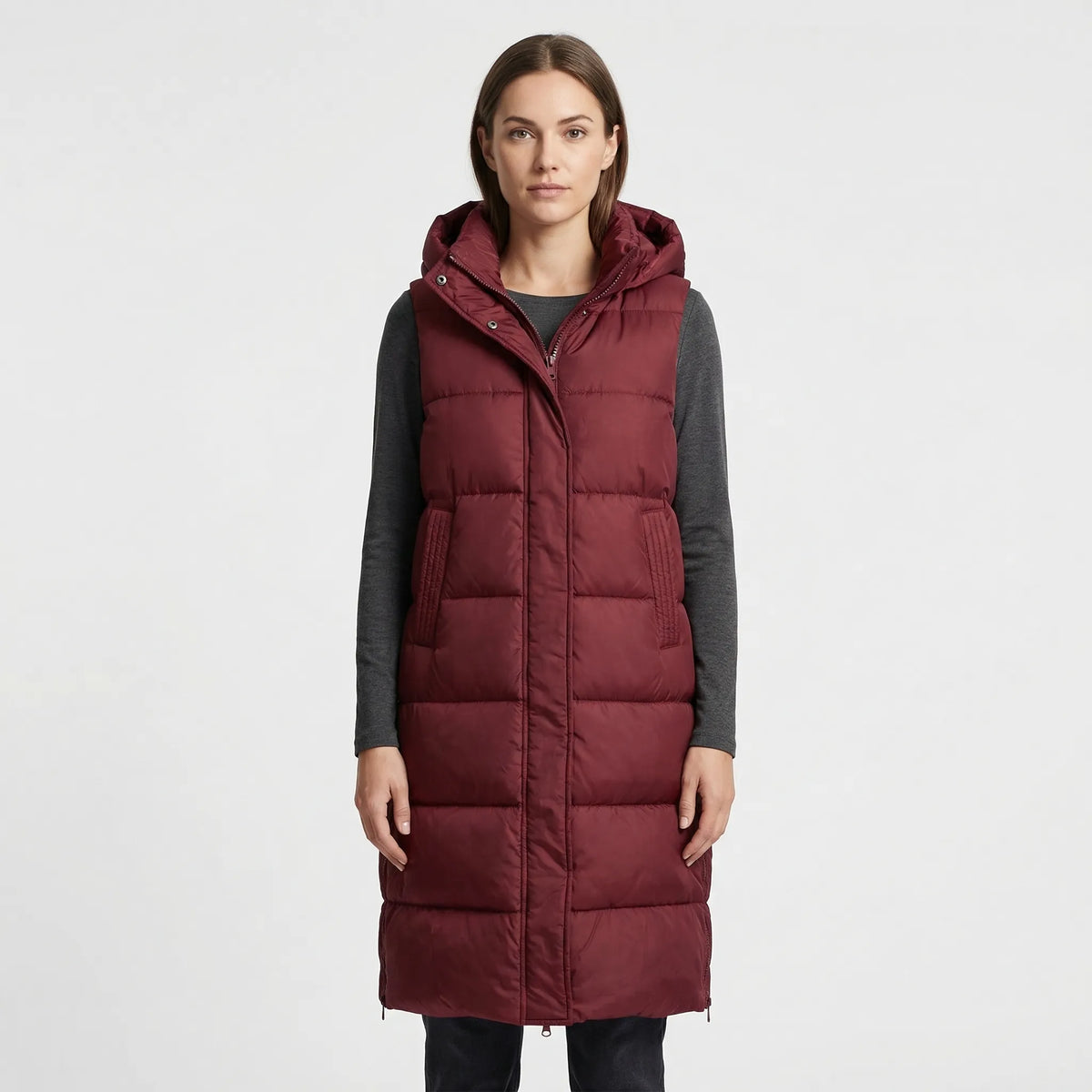 Midi-Length Insulated Body Warmer - Hazel