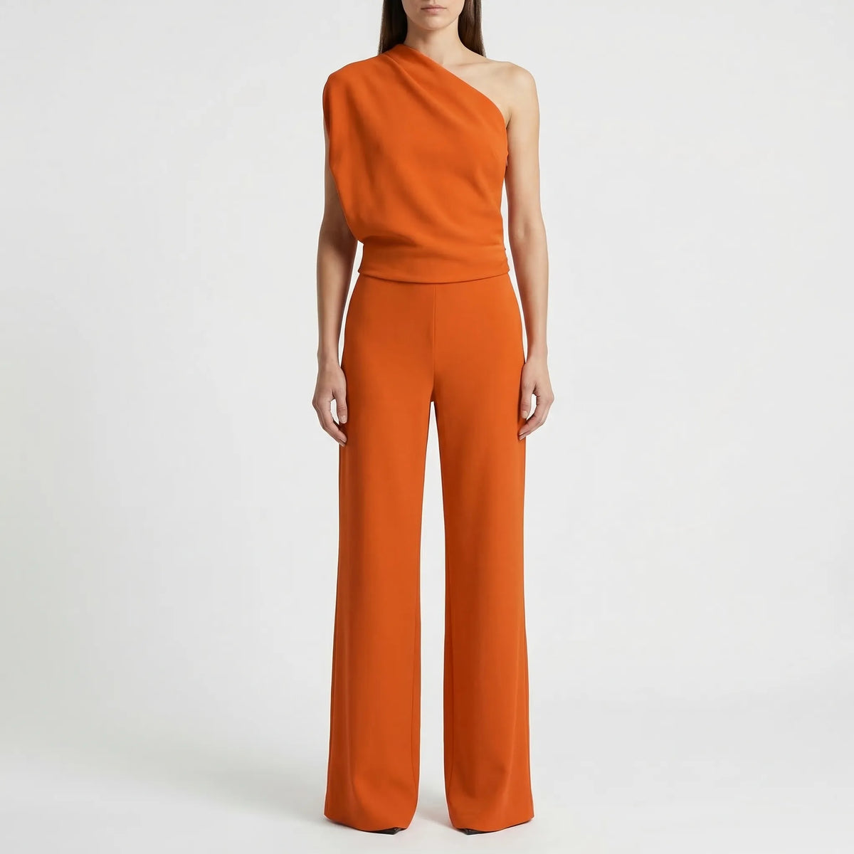 One-Shoulder Sleeveless Wide-Leg Jumpsuit - Carol