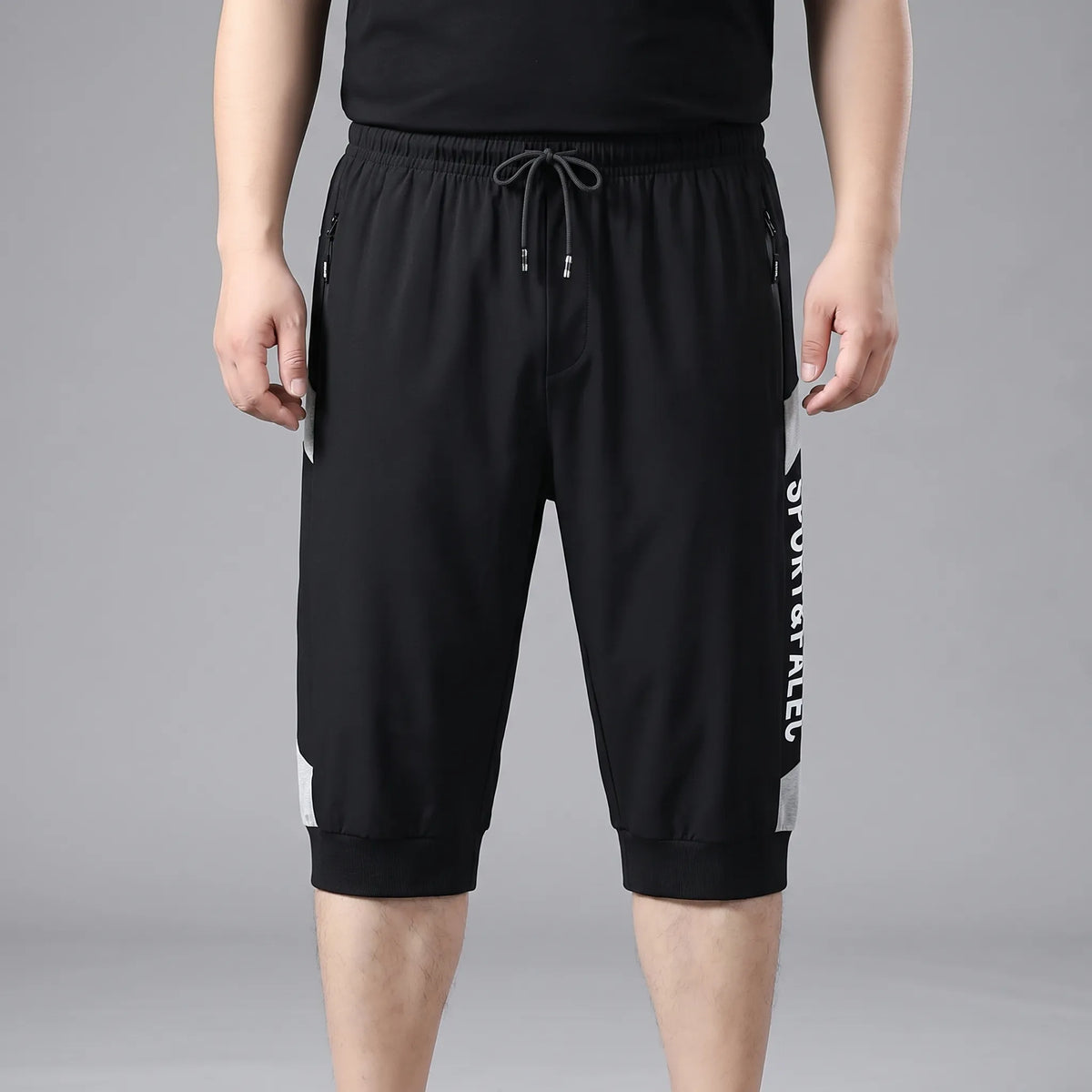 Plus Size Elastic Waist Sport Shorts - Randal