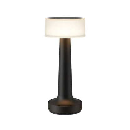 Schwarze Tischlampe für Restaurant, modernes Design, LED, kabellos, dimmbar, Metall.