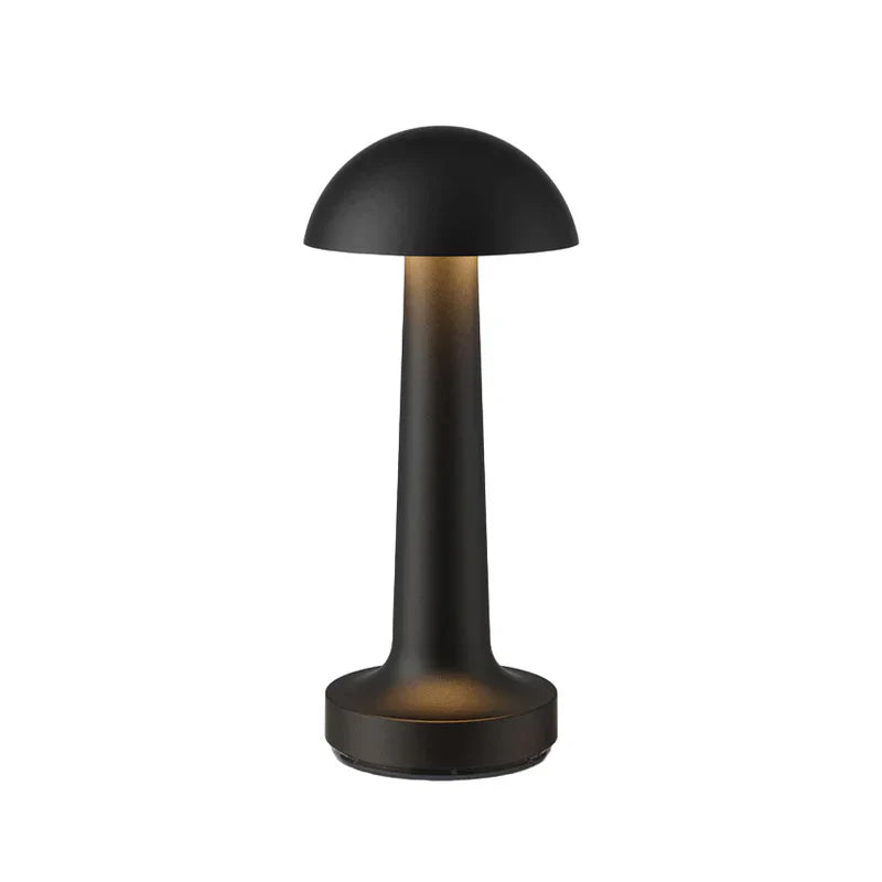 Schwarze Tischlampe, pilzförmig, für Restaurant oder Bar, modernes Design, LED-Beleuchtung.