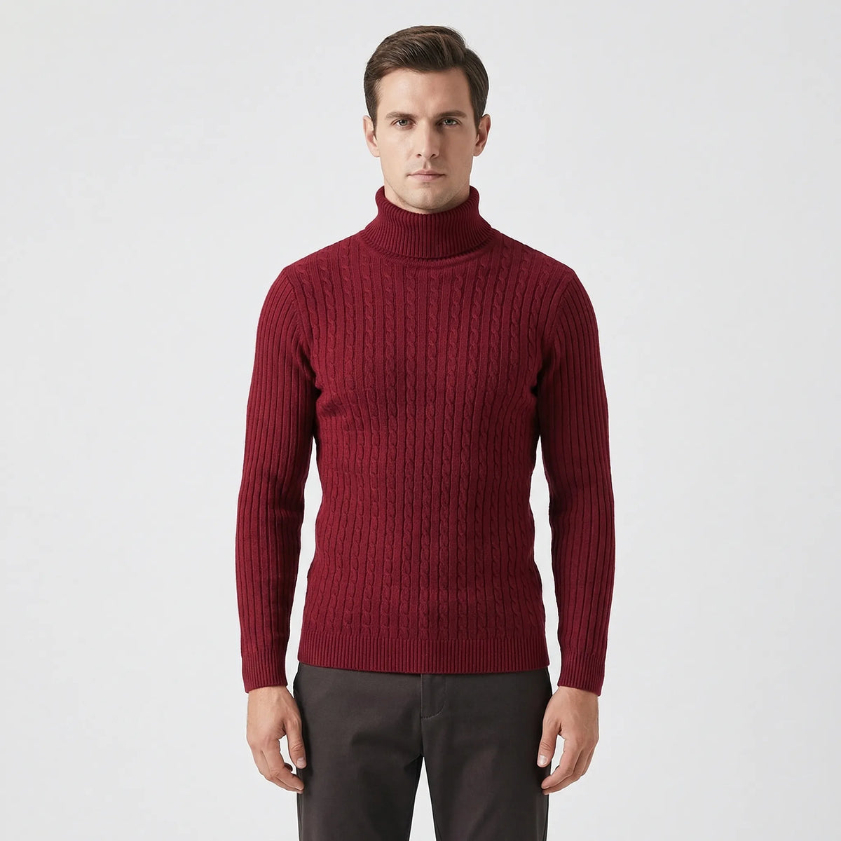 Ribbed Roll-Neck Men's Knitwear - Nicolas