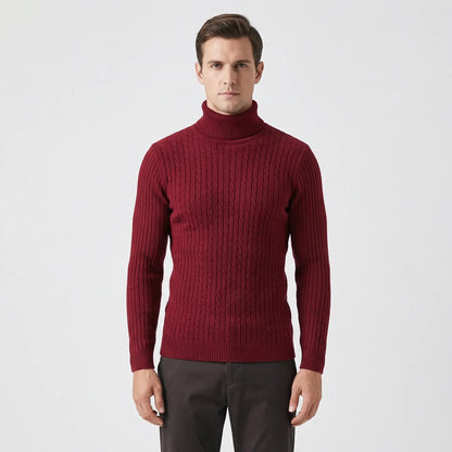 Ribbed Roll-Neck Men's Knitwear - Nicolas