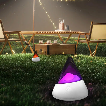 Pyramidenförmige LED-Lampe, lila Licht, Gartenbeleuchtung, moderne Dekoration, Nachtstimmung