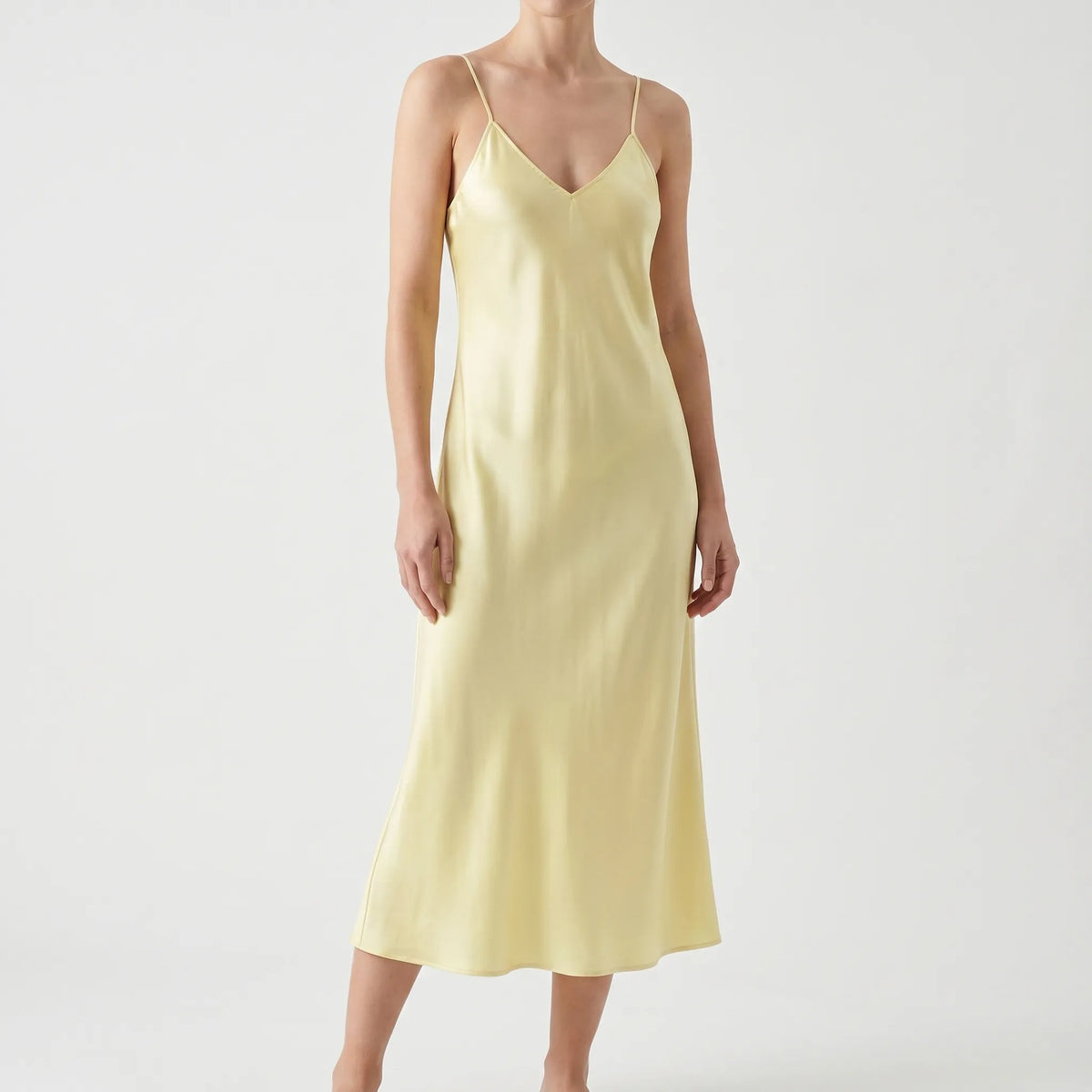 Satin Texture Slip Dress -  Lois
