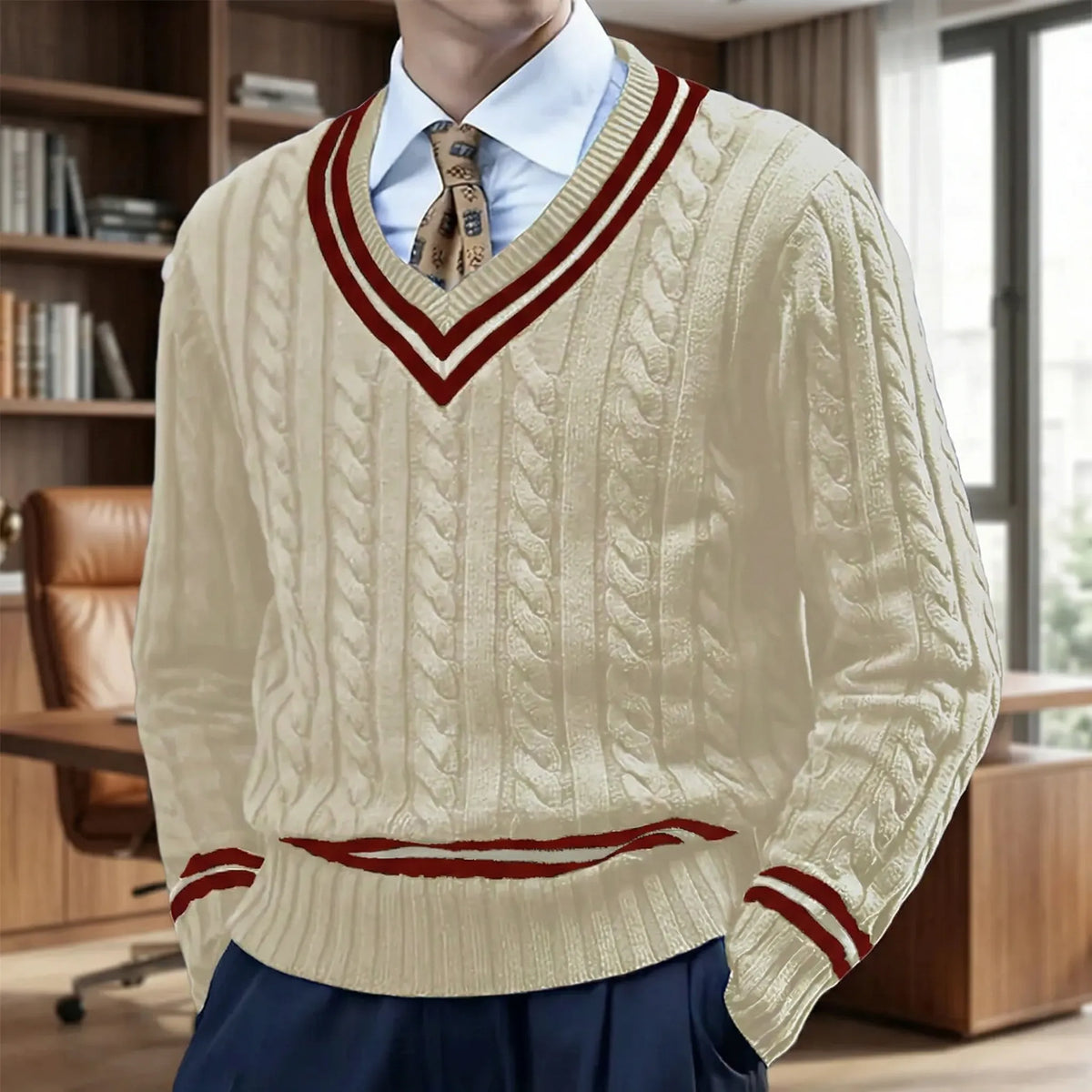 Slim-Fit-Pullover Mit V-Ausschnitt - Rocco