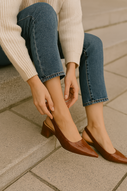 Slingback Pumps Mit Blockabsatz -  Annika