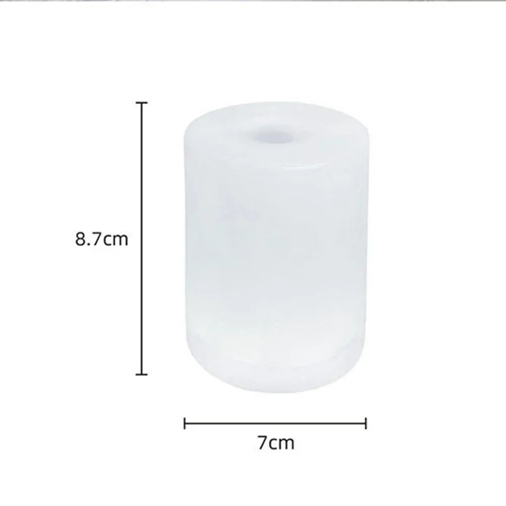 Zylindrische LED-Tischlampe, dimmbar, Touch-Steuerung, USB, 8,7x7 cm, weiß.