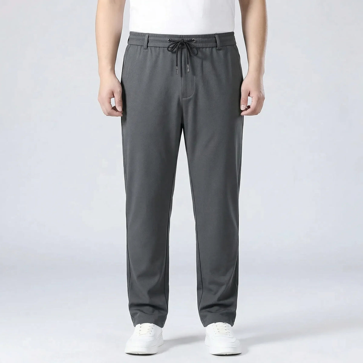 Straight Fit Elastic Waist Casual Pants - Donnie