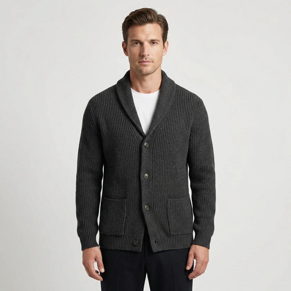 Taillierter Strickjacke Mit Schalkragen - Alberto