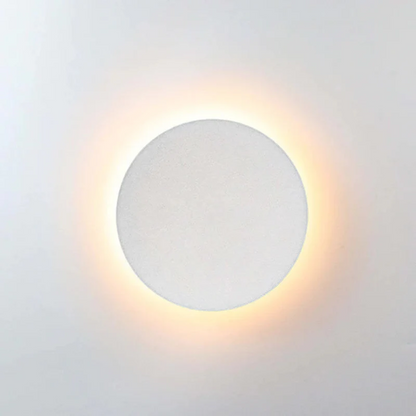 Runde LED-Wandleuchte, warmweißes Licht, modernes Design, energiesparend, Innenbeleuchtung.