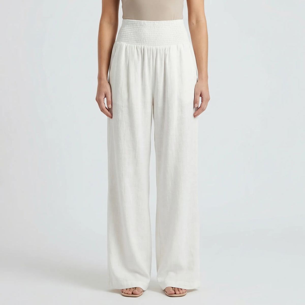 Wide-Leg High-Waist Summer Trousers - Sylvia