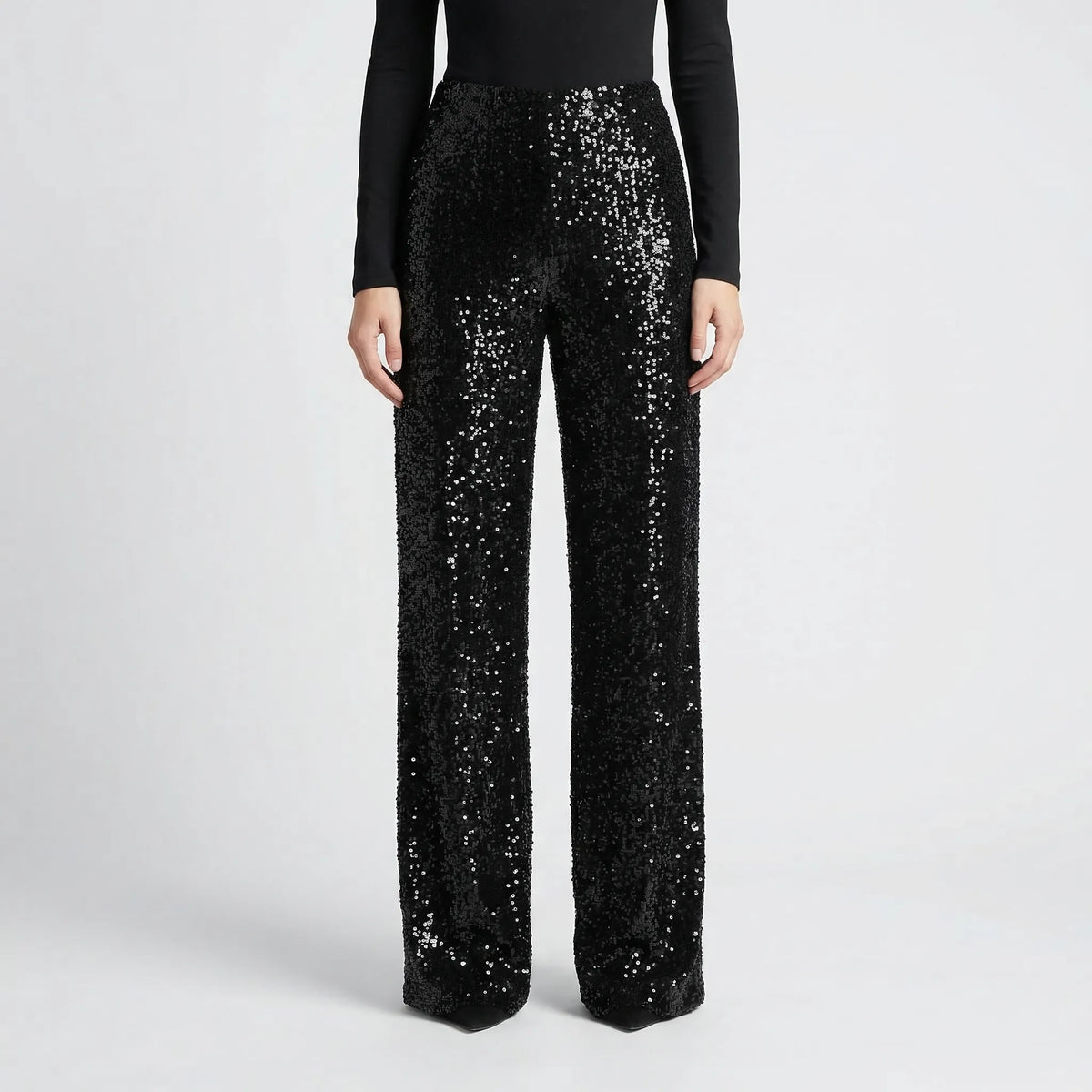 Wide-Leg Sequin Trousers Full Length - Molly