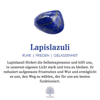 Blauer Lapislazuli-Stein, glatt, fördert Selbstexpression, Ruhe, Frieden, Gelassenheit.
